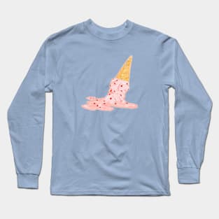 Melting Strawberry Ice Cream Cone Long Sleeve T-Shirt